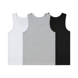 Kit 3 Regatas Caneladas Branca, Cinza e Preta