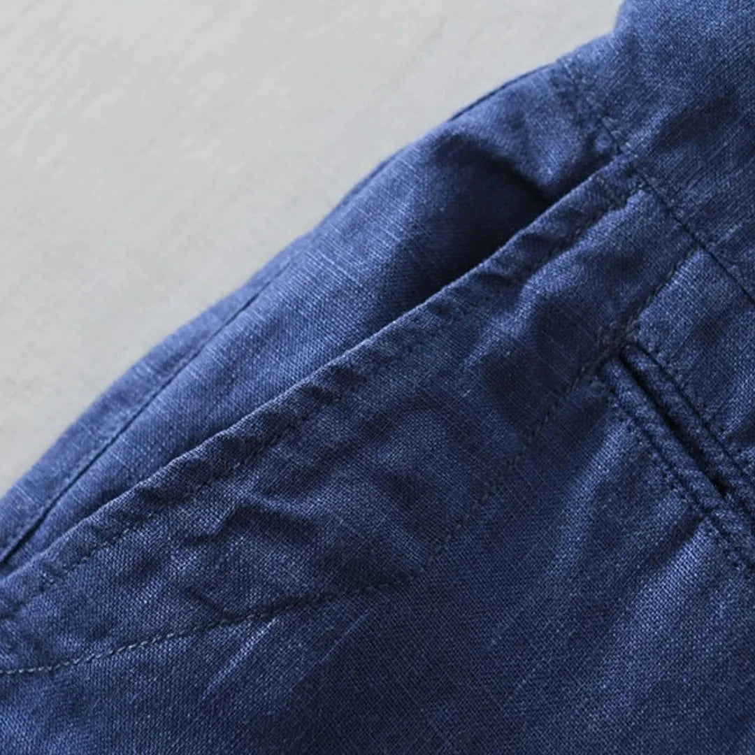 Bermuda de Linho Toulouse Azul Falconne Oficial 