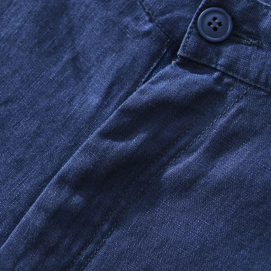 Bermuda de Linho Toulouse Azul Falconne Oficial 