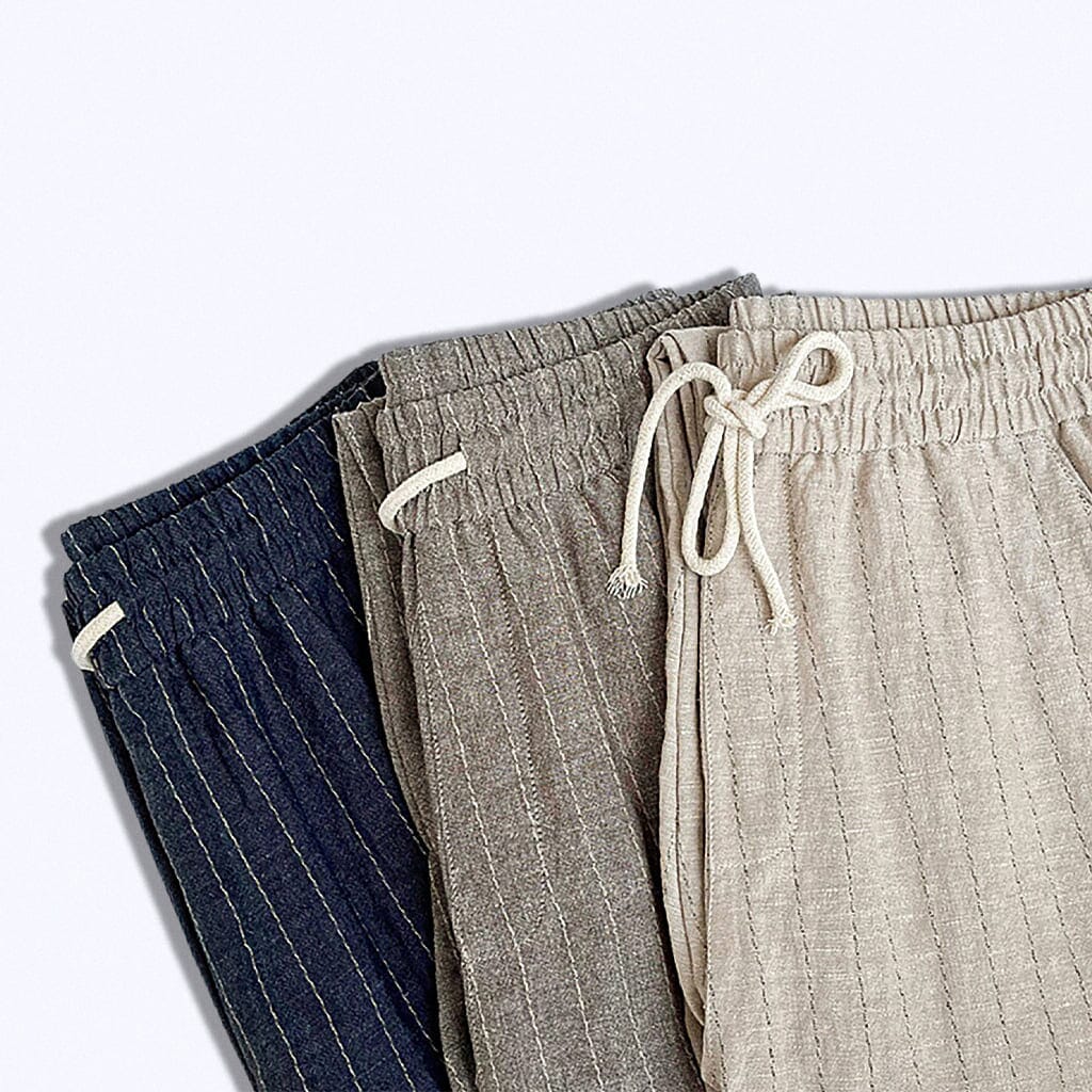 Calça de Linho Listrada Newport Falconne Oficial 