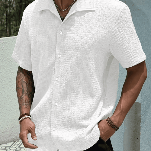 Camisa de Botão Texturizada Off White Camisa de Botão Falconne 