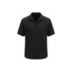 Camisa de Botão Texturizada Preta Camisa de Botão Falconne 