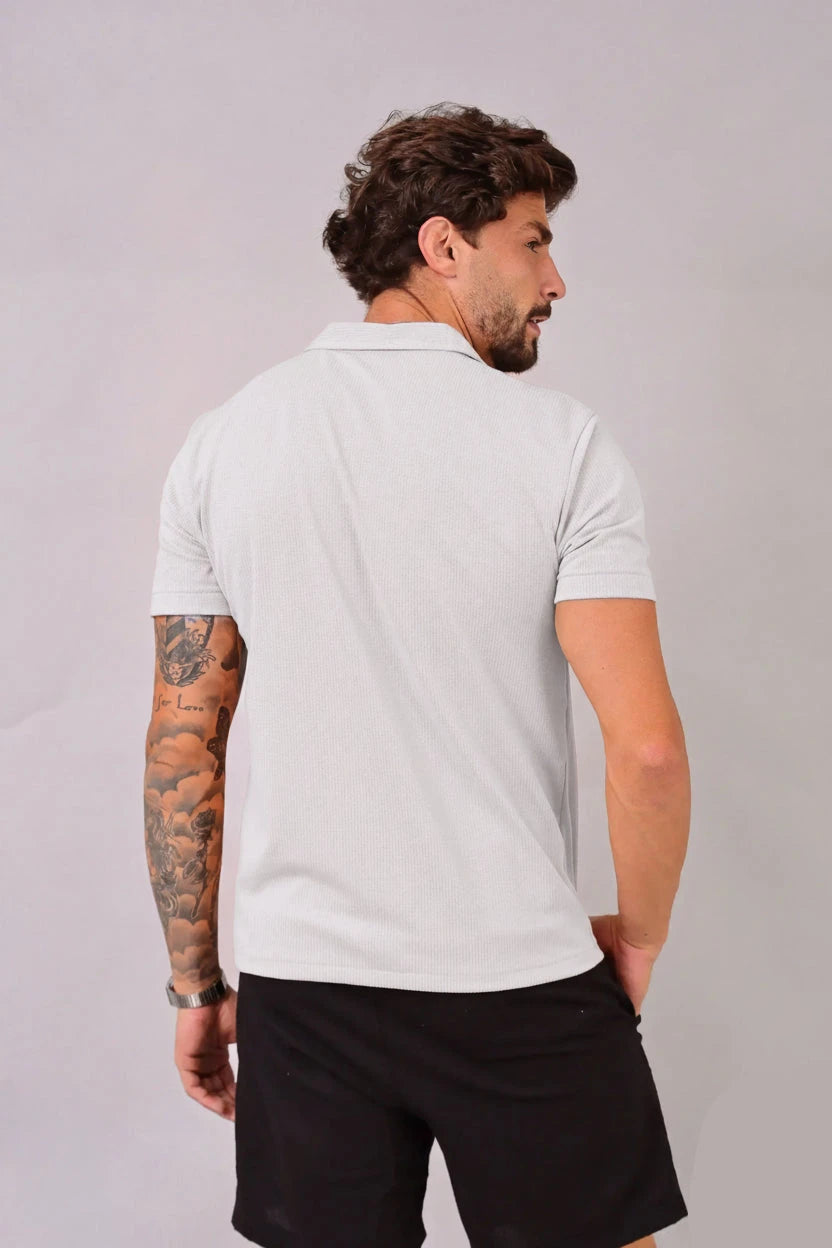 Camisa de Linho Gola Italiana Branca Camisa de Linho Falconne 