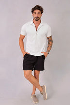 Camisa de Linho Gola Italiana Branca Camisa de Linho Falconne 