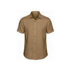 Camisa de Linho Gola Italiana Marrom Camisa de Linho Falconne P 