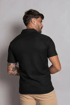 Camisa de Linho Gola Italiana Preta Camisa de Linho Falconne 