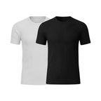 Kit 2 Camisetas Caneladas Branca e Preta Camiseta Canelada Falconne 