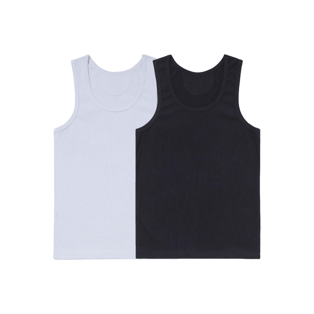 Kit 2 Regatas Caneladas Branca e Preta - Falconne