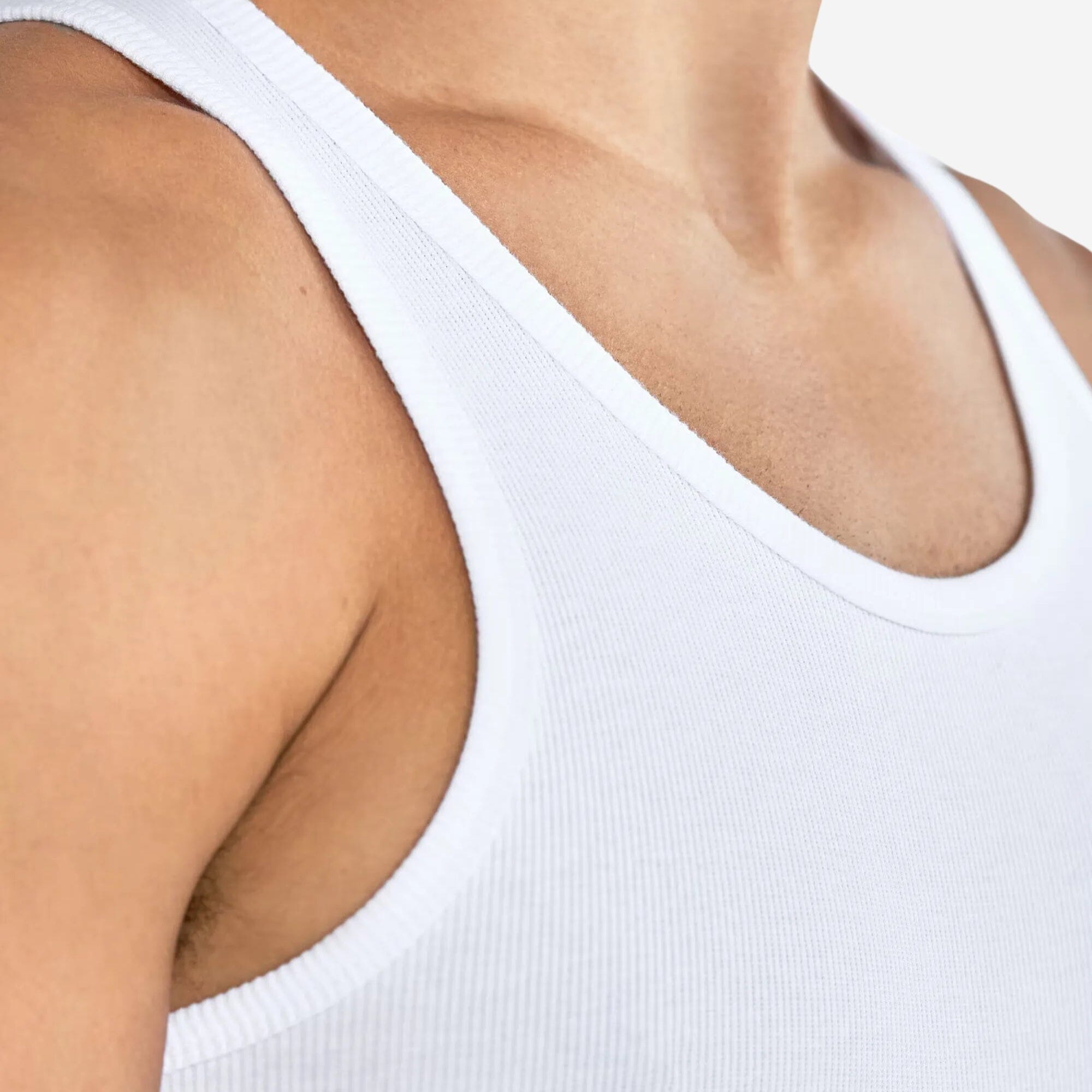 Kit 3 Regatas Caneladas Branca - Falconne