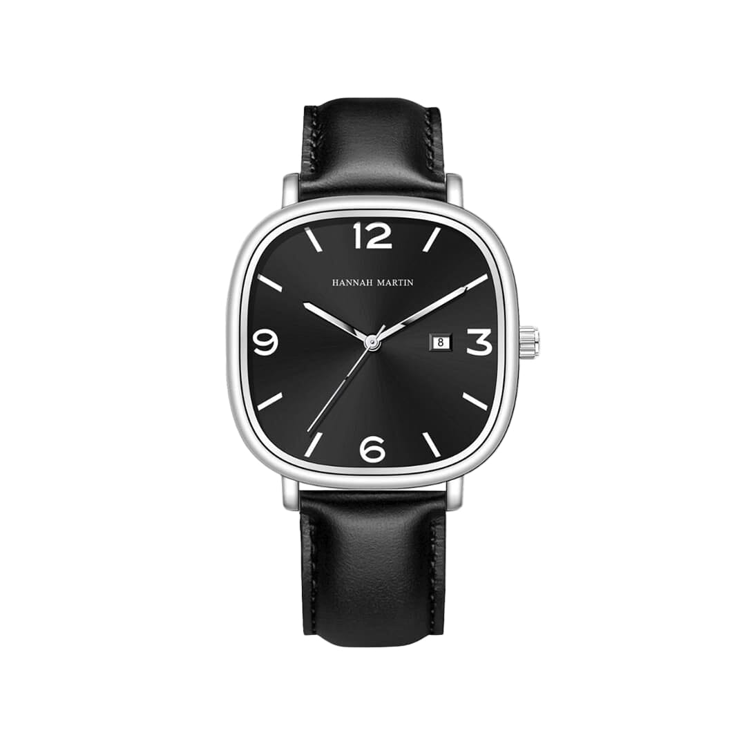 Relógio Lucent 40mm Relógio Couro Falconne Prata 