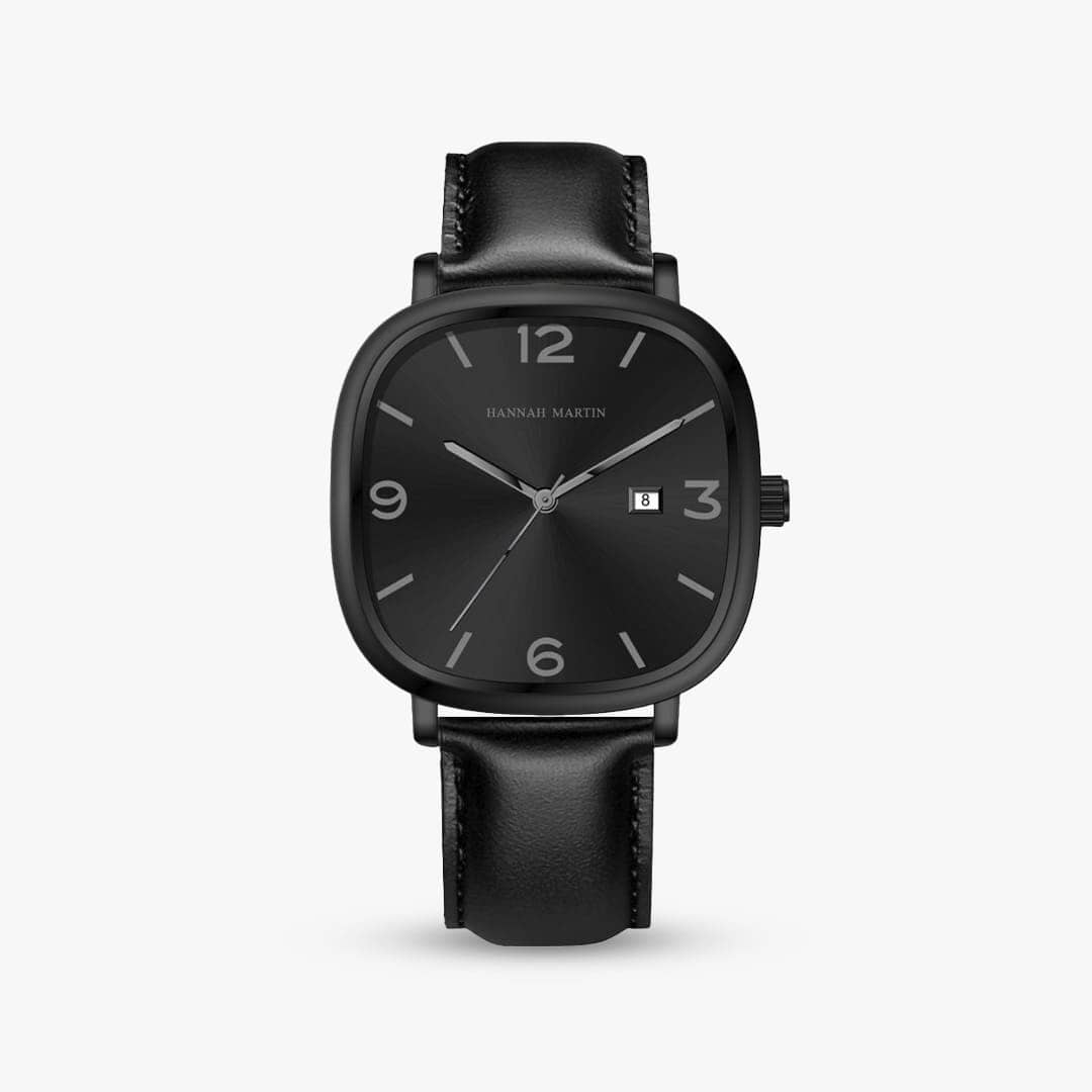 Relógio Lucent 40mm Relógio Couro Falconne Preto 