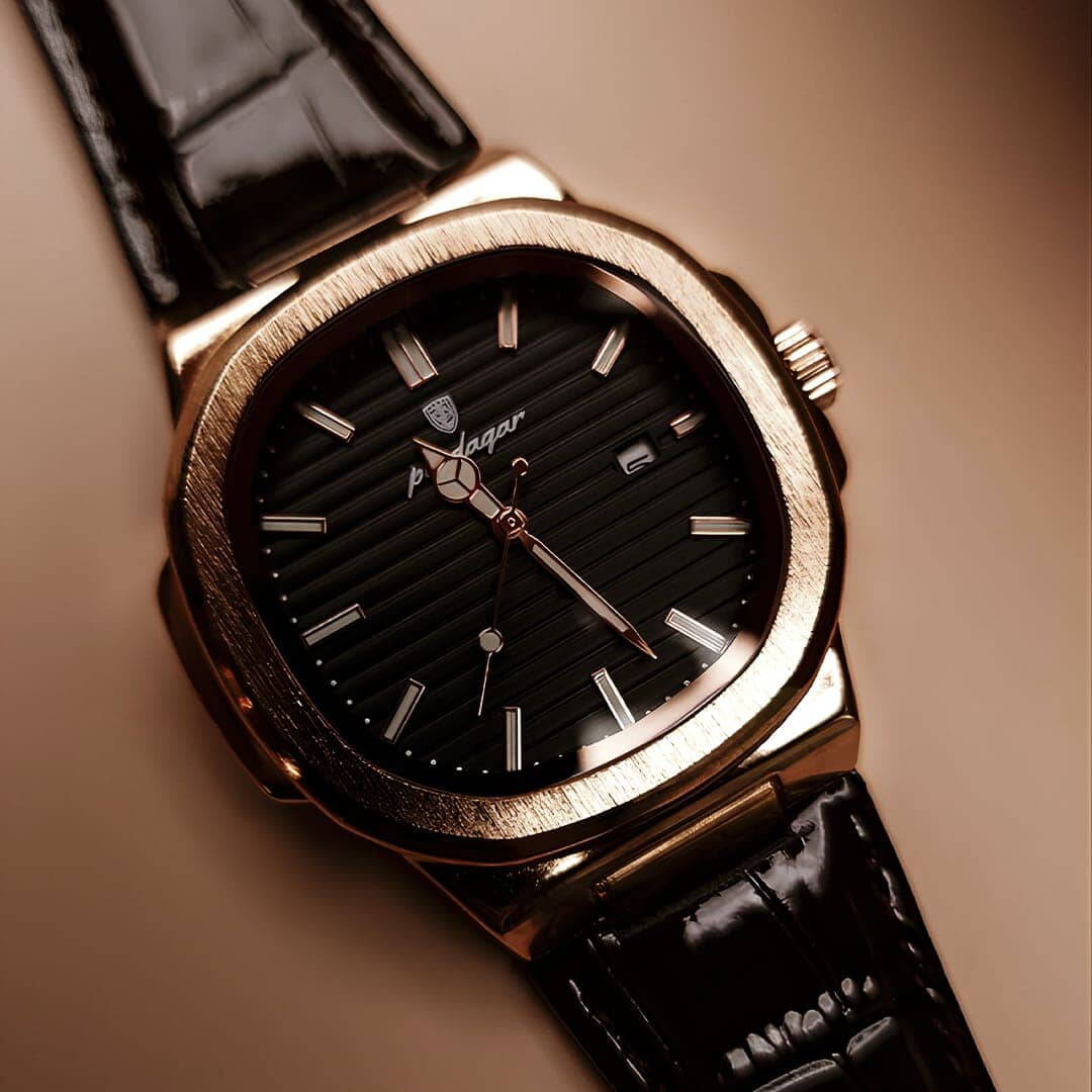 Relógio Nautique 41mm Relógio Couro Falconne 