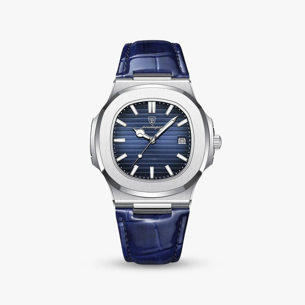 Relógio Nautique 41mm Relógio Couro Falconne Azul 