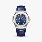 Relógio Nautique 41mm Relógio Couro Falconne Azul 