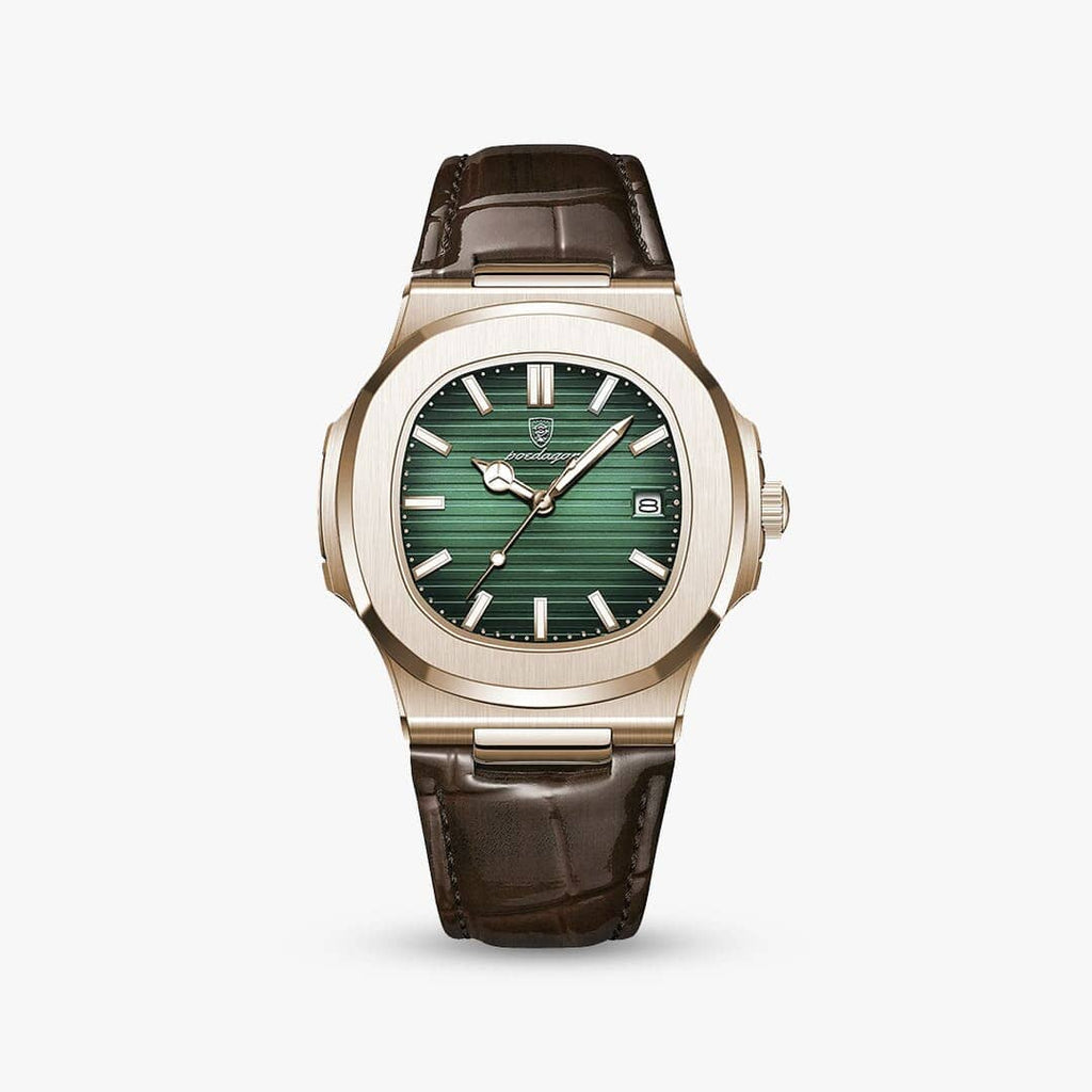 Relógio Nautique 41mm Relógio Couro Falconne Verde - Rosê 
