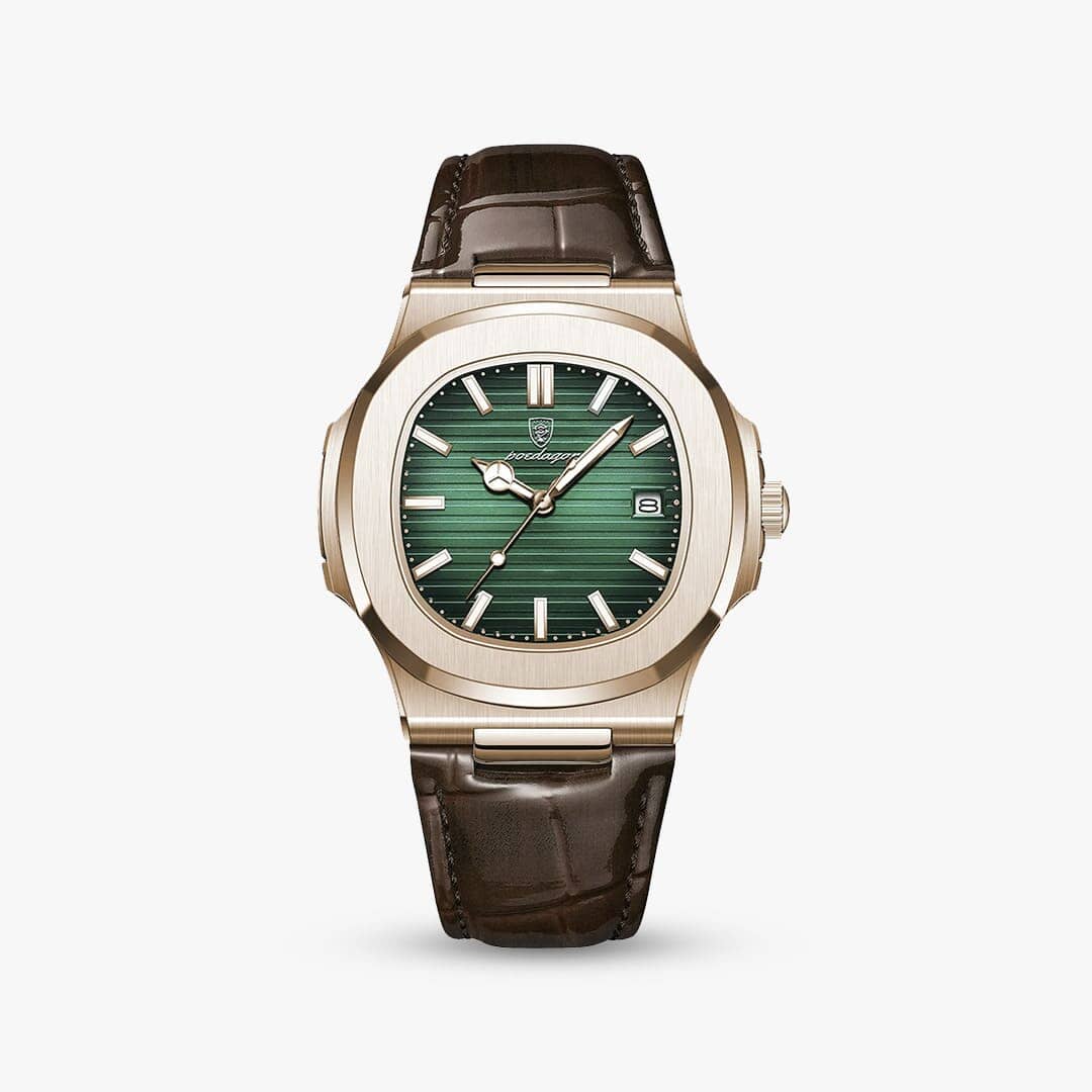 Relógio Nautique 41mm Relógio Couro Falconne Verde - Rosê 