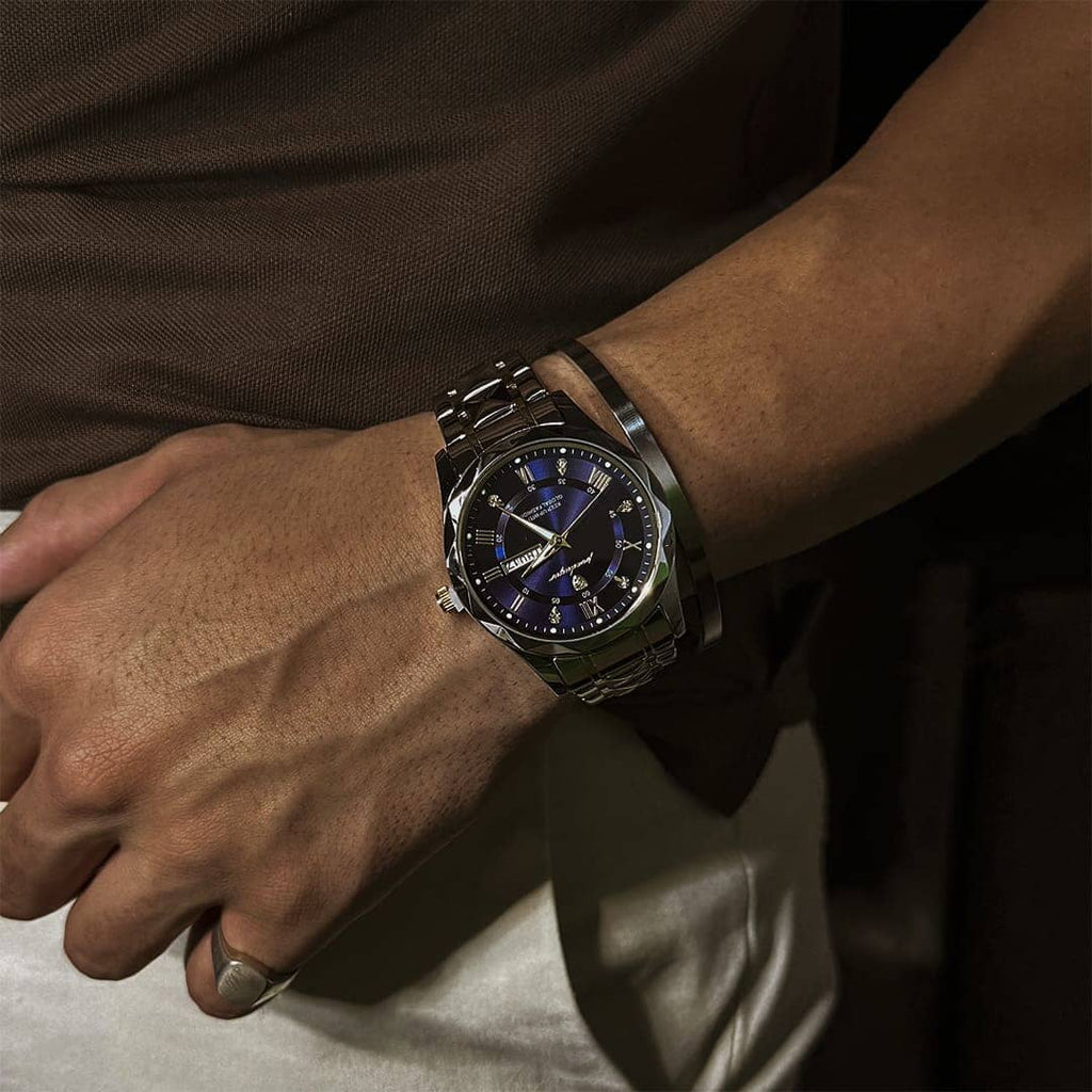 Relógio Regent 40mm Relógio Aço Falconne 