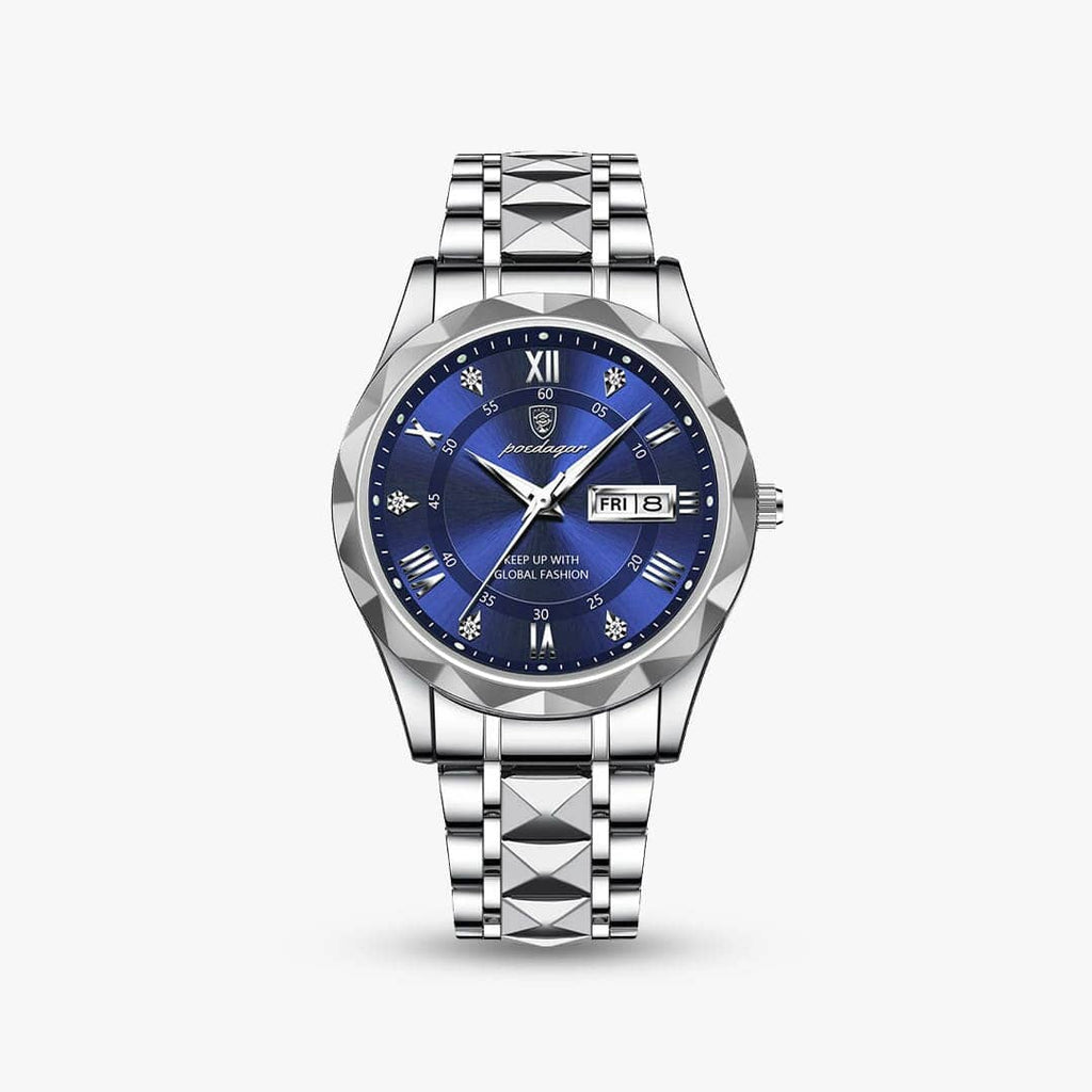 Relógio Regent 40mm Relógio Aço Falconne Azul | Prata 