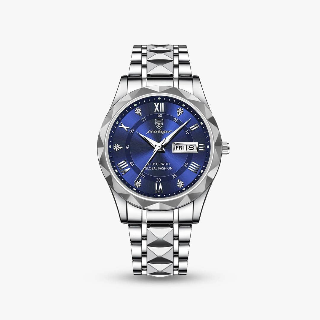 Relógio Regent 40mm Relógio Aço Falconne Azul | Prata 