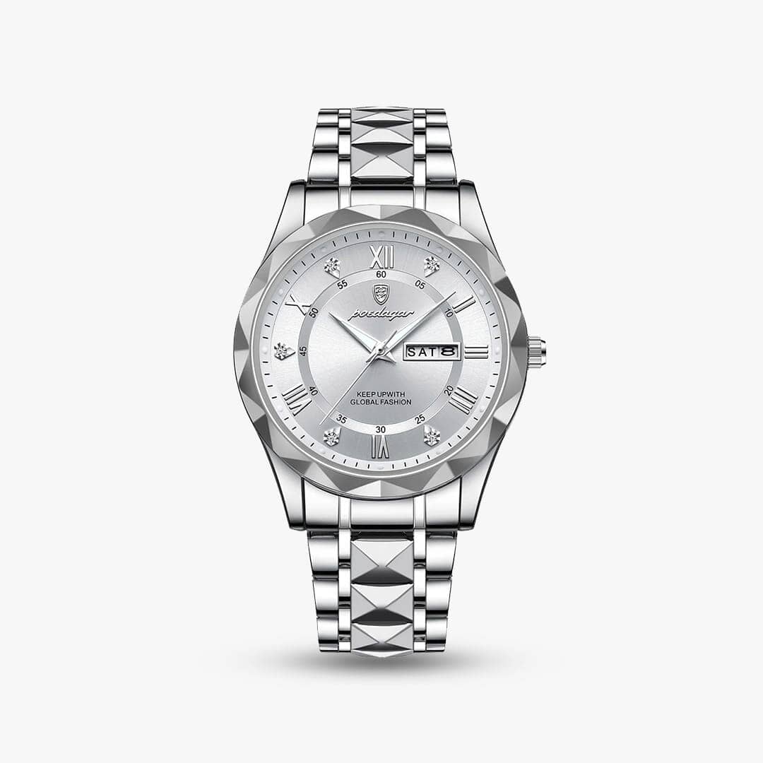 Relógio Regent 40mm Relógio Aço Falconne Branco | Prata 