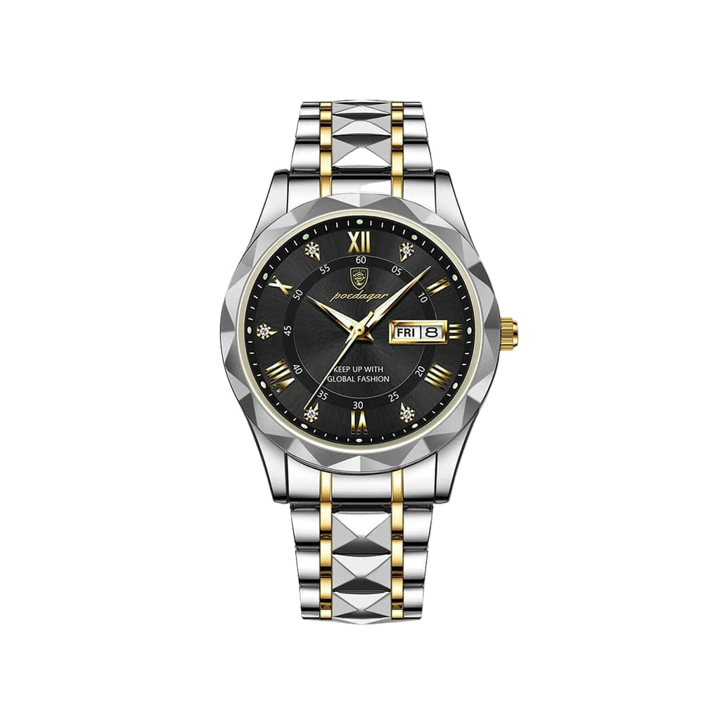 Relógio Regent 40mm Relógio Aço Falconne Preto | Ouro 