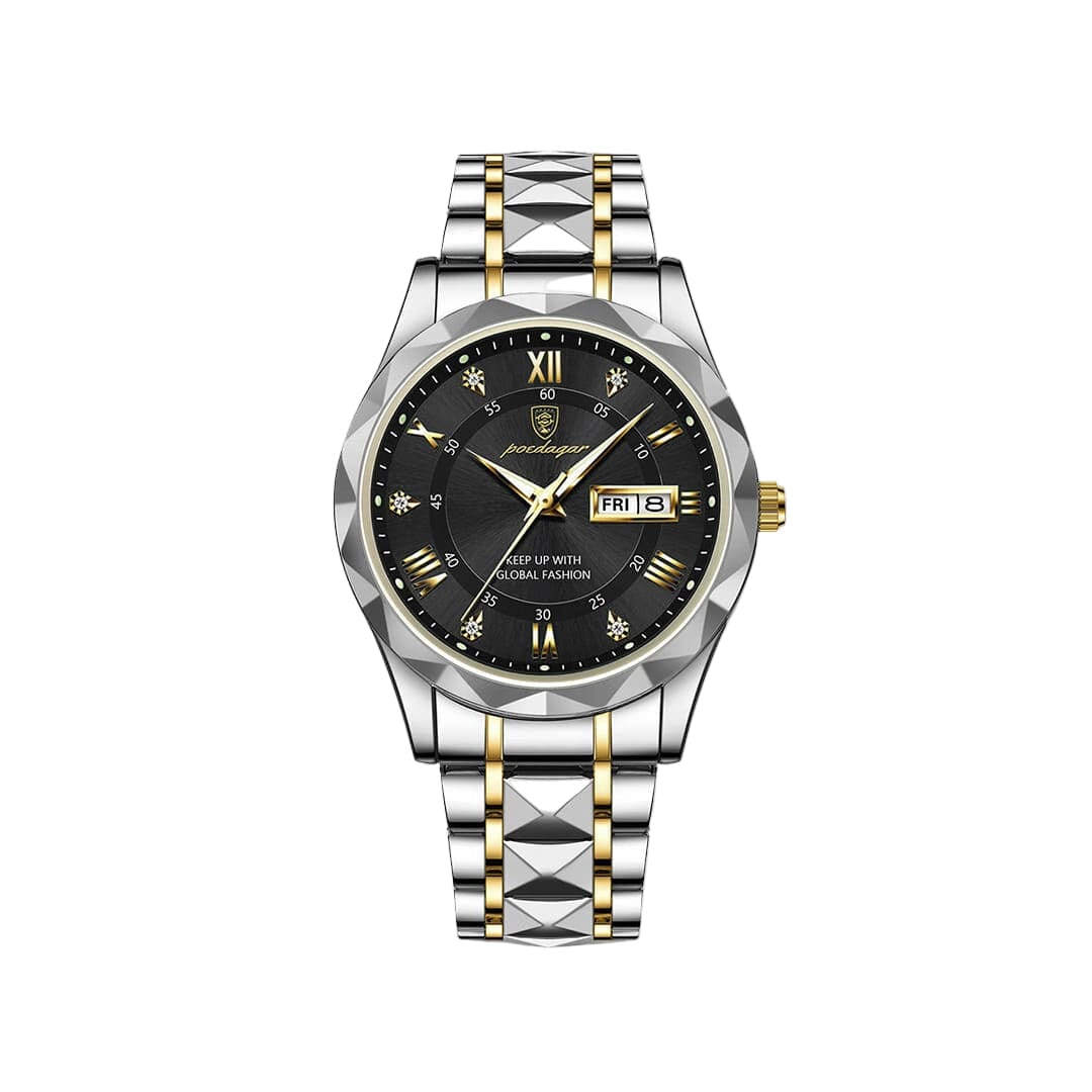 Relógio Regent 40mm Relógio Aço Falconne Preto | Ouro 