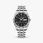 Relógio Regent 40mm Relógio Aço Falconne Preto | Prata 